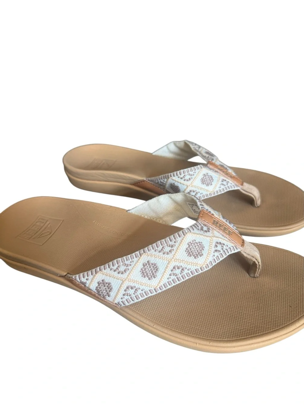 Reef Woven Ortho Bounce Sandal Flip Flop Size 9 Off-white